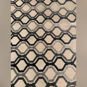 4 yards of blue and gray cut velvet pattern.